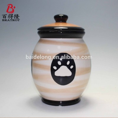 Dog Cat Ceramic Pet Snack Treats Jar Biscuit Storage Jars