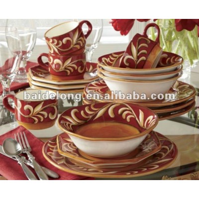 Ceramic hand painted dinnerware set